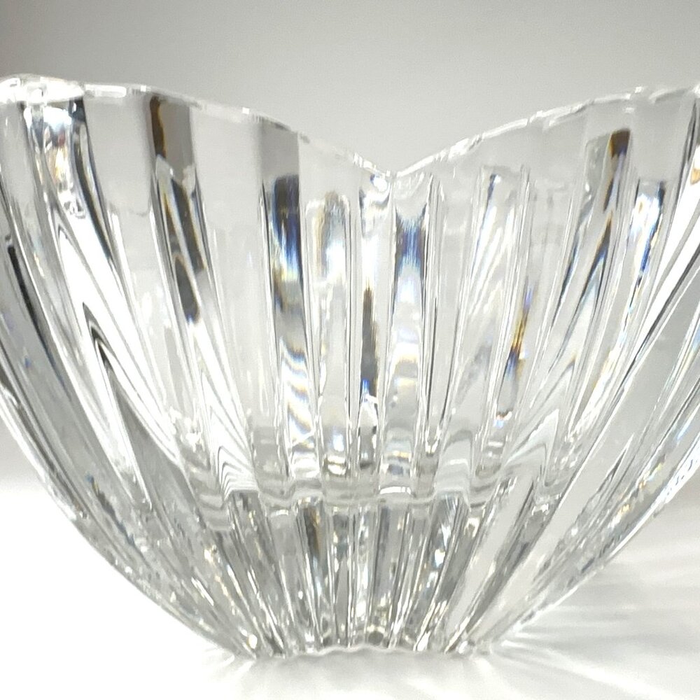 Mikasa Lydia Tulip Bowl 6" Ribbed Crystal Scalloped Edge CandyDish marked Japan - Picture 7 of 8